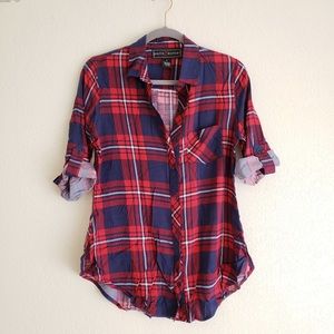 Red Blue Plaid Top